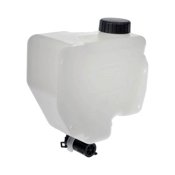 KarParts360 For Peterbilt 377 1990-2001 Windshield Washer Fluid Reservoir | Plastic Material | Clear Finish | Black Color | With Cap | Replacement For R866001
