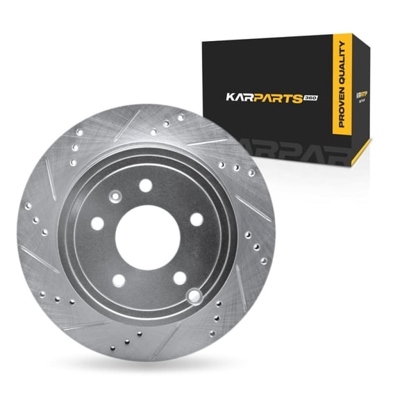 KarParts360 For Pontiac Torrent 2007 2008 2009 Brake Rotor Rear, Driver Side | Cast Iron | Vented | Silver Finish | 18.4 Millimeters/0.72 Inches Discard Thickness | 5 Stud/Lug Hole