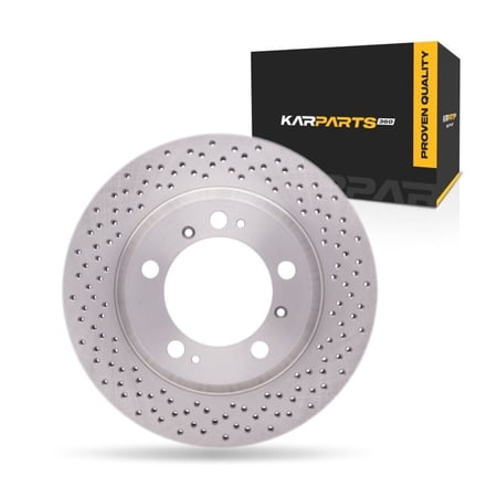 KarParts360 For Porsche Boxster 2000-2008 Disc Brake Rotor Rear | Cast Iron | Drilled | 98 Millimeters/3.86 Inches Center Hole Diameter | 22 Millimeters/0.87 Inches Discard Thickness