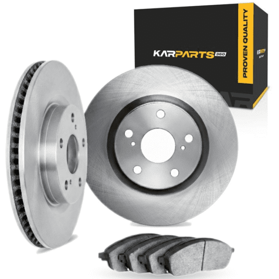 KarParts360 For Porsche Cayenne 2008 2009 2010 Brake Rotor Set Front | Cast Iron | Excluded Calipers | Vented Rotor | 114.3 Millimeters / 4.50 Inches Bolt Circle | 5 Lug