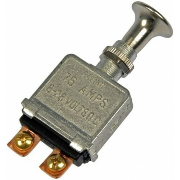 KarParts360 Push/Pull Switch | Metal Housing | Silver Switch Color/Finish | 75 Amperage