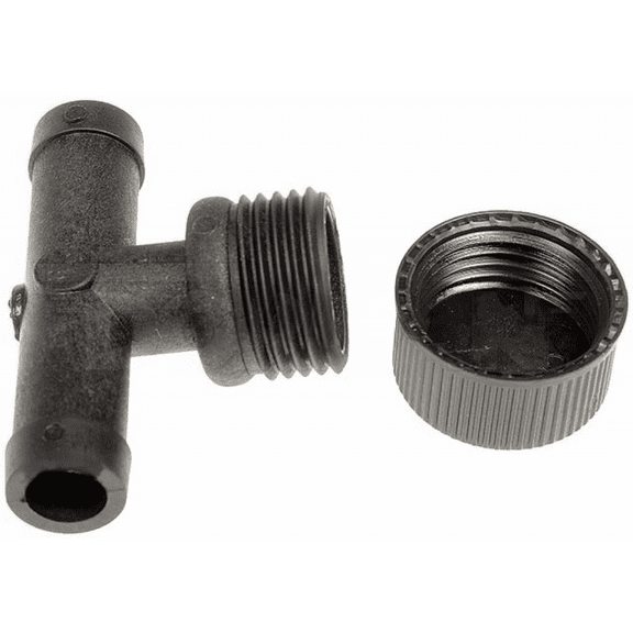 KarParts360 Radiator Flush Tee With Cap | 5/8 Hose Barb | Garden Hose Fitting | All Cooling System Compatibility | Excluded Back Flushing Required