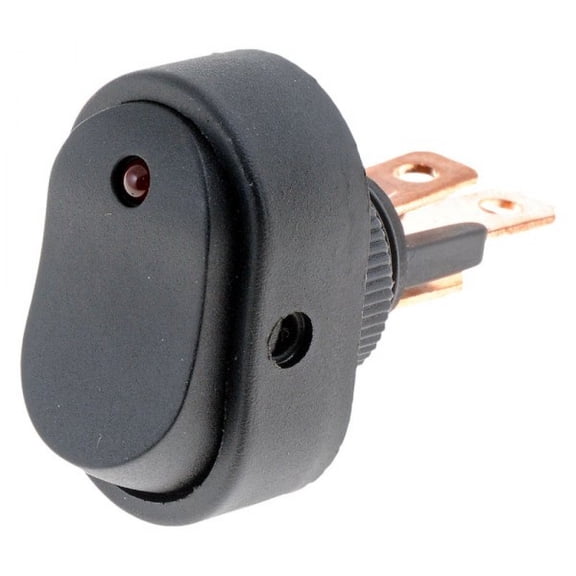 KarParts360 Rocker Switch | Plastic Housing | Black Color/Finish | 30A Amperage Rating | Illuminated | Single Pole Type | Rocker Switch Actuation Type