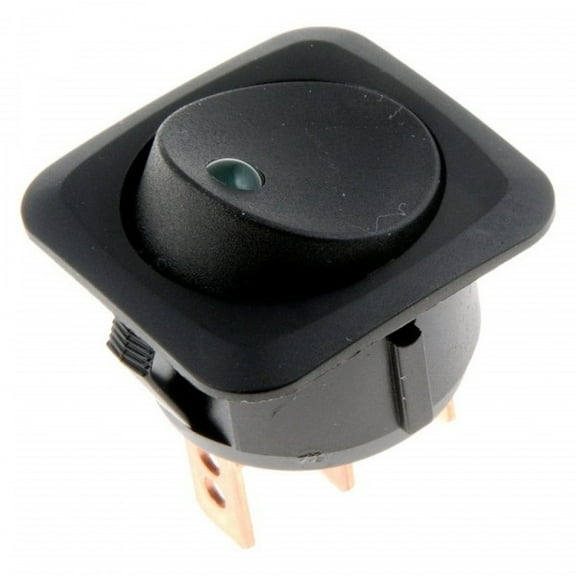 KarParts360 Rocker Switch | Plastic Housing | Black Switch/Finish | 25A Amperage Rating | Illuminated | Single Pole Type | Rocker Switch Actuation Type