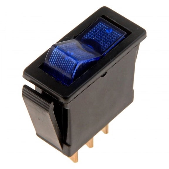 KarParts360 Rocker Switch | Plastic Housing | Blue Switch | 20 A Amperage Rating | Illuminated | Single Pole Type