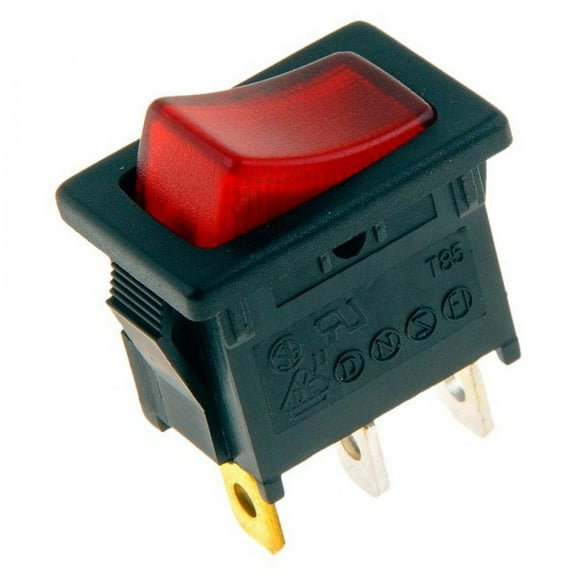 KarParts360 Rocker Switch | Plastic Housing Material | Red Switch Color/Finish | 15A Amperage Rating | Black Color | Illuminated