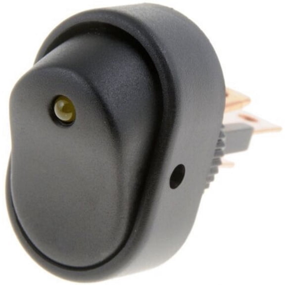 KarParts360 Rocker Type Switch | Plastic Housing | Black Color/Finish | 30A Amperage Rating | Illuminated | Single Pole Type | Rocker Switch Actuation Type