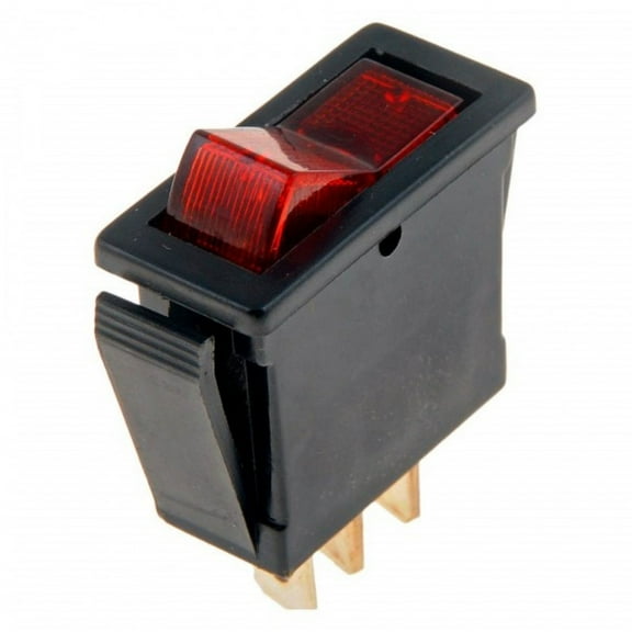 KarParts360 Rocker Type Switch | Plastic Housing | Red Switch/Finish | 20a Amperage Rating | Black | Illuminated | Single Pole Type | Rocker Switch Actuation Type