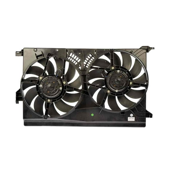 KarParts360 For Saab 9-3X 2010 2011 Radiator Fan | Plastic Material | Brushed Motor Type | Black Shroud | 2 Male Connector | Replacement For 12801549, 12801550