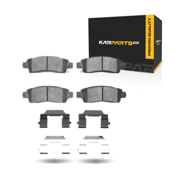 KarParts360 For Saab 9-7x 2005 06 07 08 2009 Disc Brake Pads Rear | Ceramic Friction | Included Clips, Hardware, Shims Option | Low Dust Rating | 137.7 Millimeters/5.42 Inches Pad Length