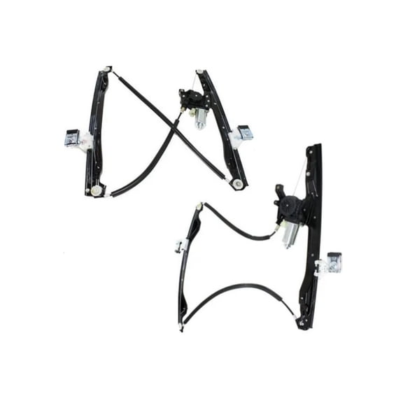 KarParts360 For Saab 9-7x 2005 06 07 08 2009 Window Regulators Front, Driver and Passenger Side | Pair | With Motor | Power | Replacement For GM1351145, GM1350145 | 19301969, 19331466
