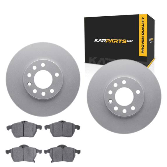 KarParts360 For Saab 900 1997 1998 Rotors And Brake Pads Front | Cast Iron | Vented | Ceramic Pads | Performance/Racing Driving Style | Plain Rotor Style | 5 Lugs