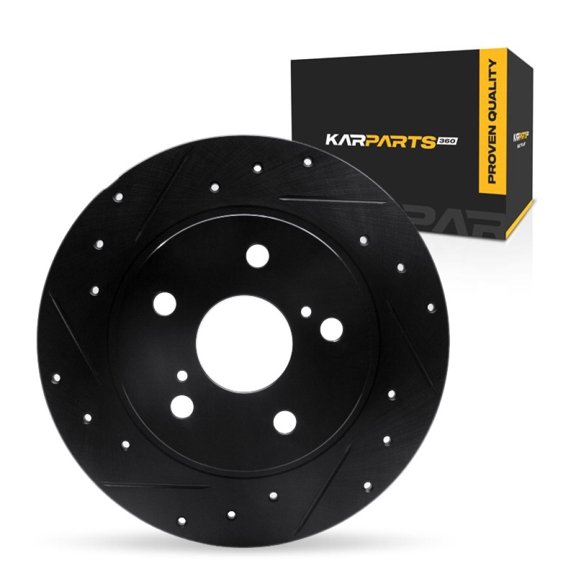KarParts360 For Scion tC 2011 12 13 14 15 2016 Brake Rotor Rear, Driver Side | Cast Iron | Black Finish | 10 Millimeters/0.39 Inches Nominal Thickness | 279 Millimeters/10.98 Inches Outside Diameter