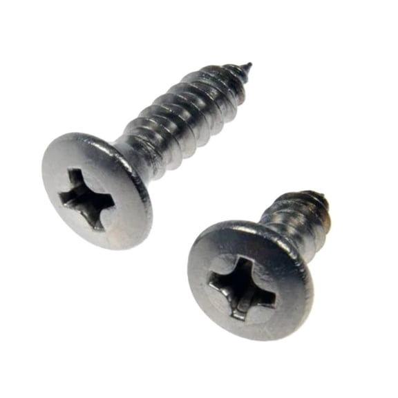 KarParts360 Self Tapping Screws | Stainless Steel Material | Clear, Zinc Finish | Coarse Thread | Phillips Drive Style | Oval Head Shape | 12 Pieces