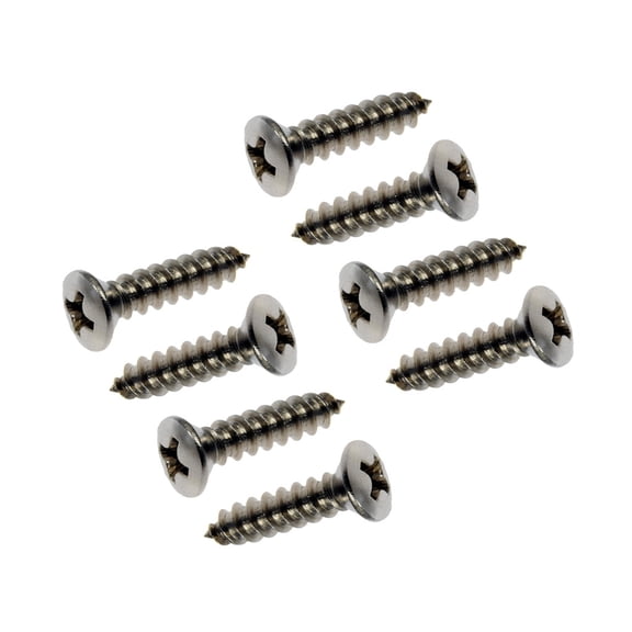 KarParts360 Self Tapping Screws | Steel Material | Clear, Zinc Finish | Oval Screw | Coarse Thread | Phillips Drive Style | Push Head Shape | 8 Pieces