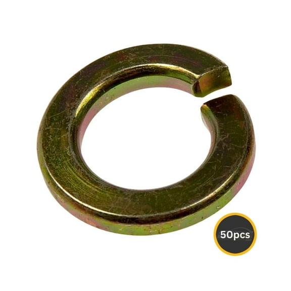 KarParts360 Split Lock Washer | Steel | Yellow | Lock Type | 1/2 Inches Callout Size | 1/2 Inches Inside Diameter