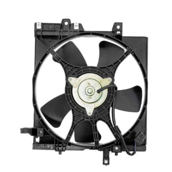 KarParts360 For Subaru Forester 1999 2000 2001 2002 Radiator Fan | Plastic Blade | Brushed Motor | Black Shroud Color | Plastic Shroud | Female Connector | 1 Connector | 45121FC050, 45137FC050