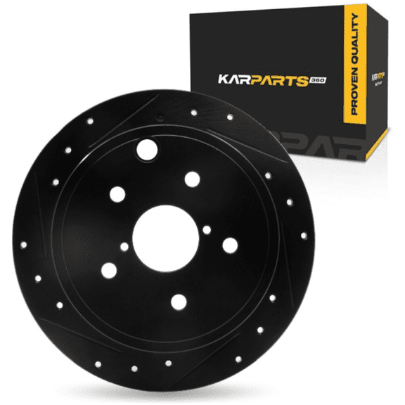 KarParts360 For Subaru WRX 2015-2021 Brake Rotor Rear, Driver Side | Cast Iron | Solid | Black Finish | 10 Millimeters/0.39 Inches Nominal Thickness | 286 Millimeters/11.26 Inches Outside Diameter