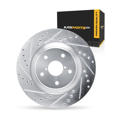 KarParts360 For Subaru WRX 2022 2023 2024 2025 Brake Rotor Driver Side | Silver | 58 Millimeters / 2.28 Inches Center Hole Diameter | 26 Millimeters / 1.02 Inches Discard Thickness