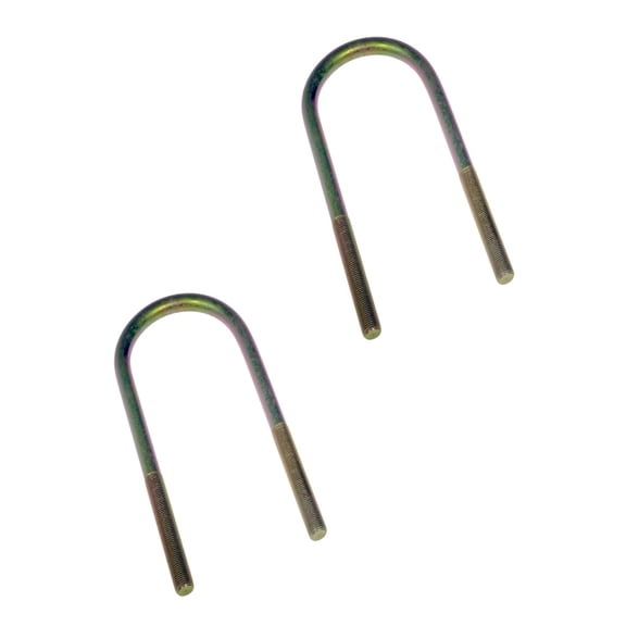KarParts360 Threaded U-Bolt Set | Steel Material | Yellow Zinc Finish | Round U-Bolt | Hex Head Drive | Fine Thread | 1/2 Inches Thread Diameter | 2 pieces