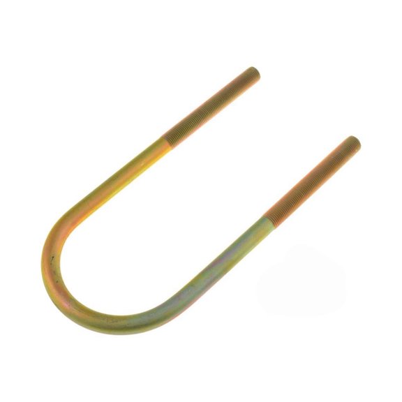 KarParts360 Threaded U-Bolt | Steel | Fine Thread | Yellow Zinc | Round U-Bolt | Heat Hardened | 1/2 Inches Thread Diameter