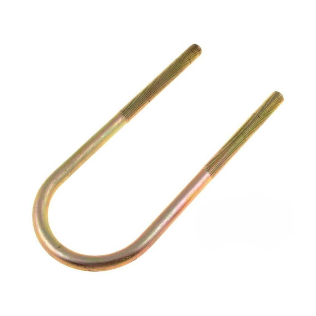KarParts360 Threaded U-Bolt | Steel | Yellow Zinc | Fine Thread | Round U-Bolt | Heat Hardened | 1/2 Inches Thread Diameter