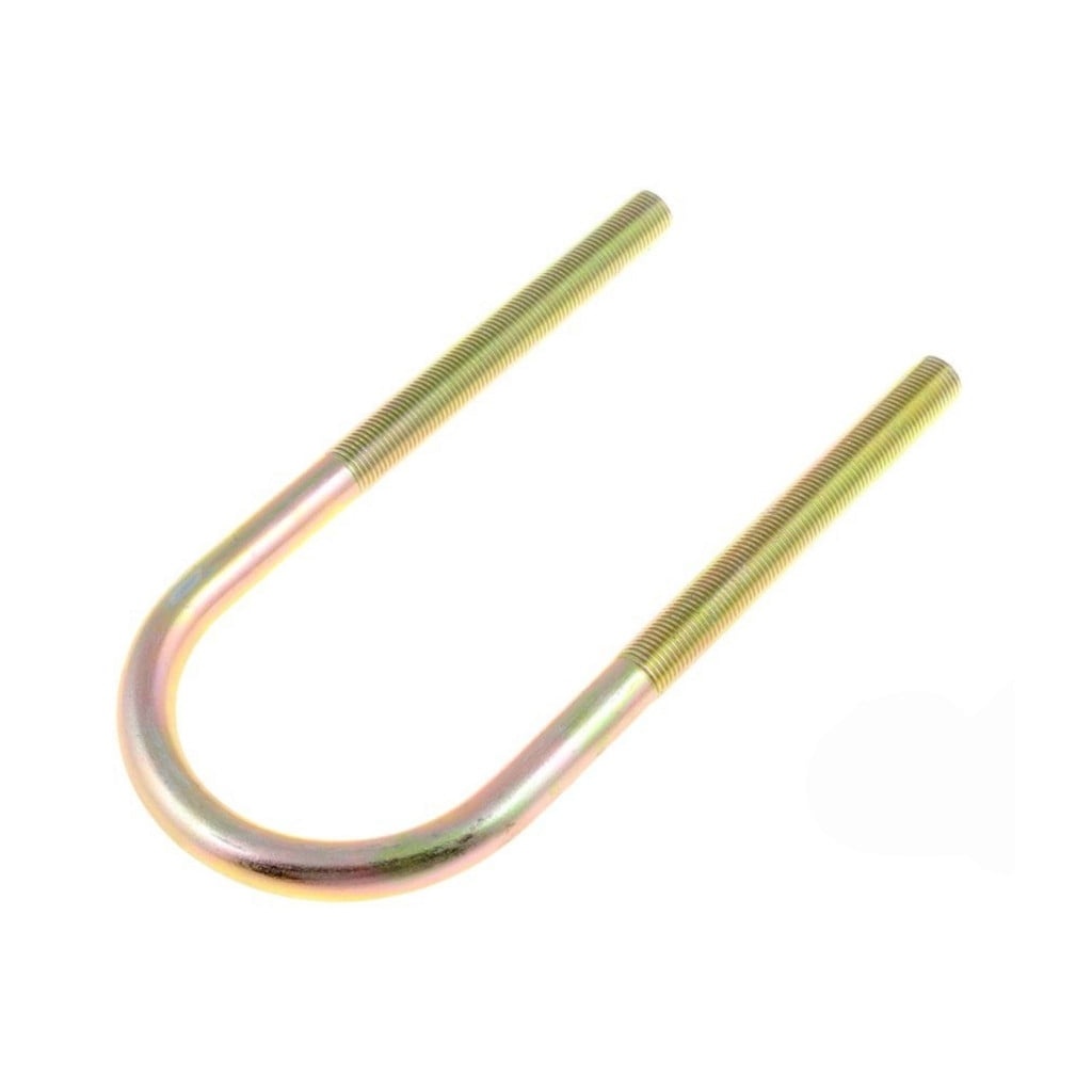 KarParts360 Threaded U-Bolt | Steel | Yellow Zinc | Fine Thread | Round U-Bolt | Heat Hardened | 9/16 Inches Thread Diameter