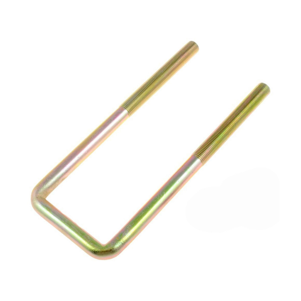 KarParts360 Threaded U-Bolt | Steel | Yellow Zinc | Fine Thread | Square U-Bolt | Heat Hardened | 9/16 Inches Thread Diameter