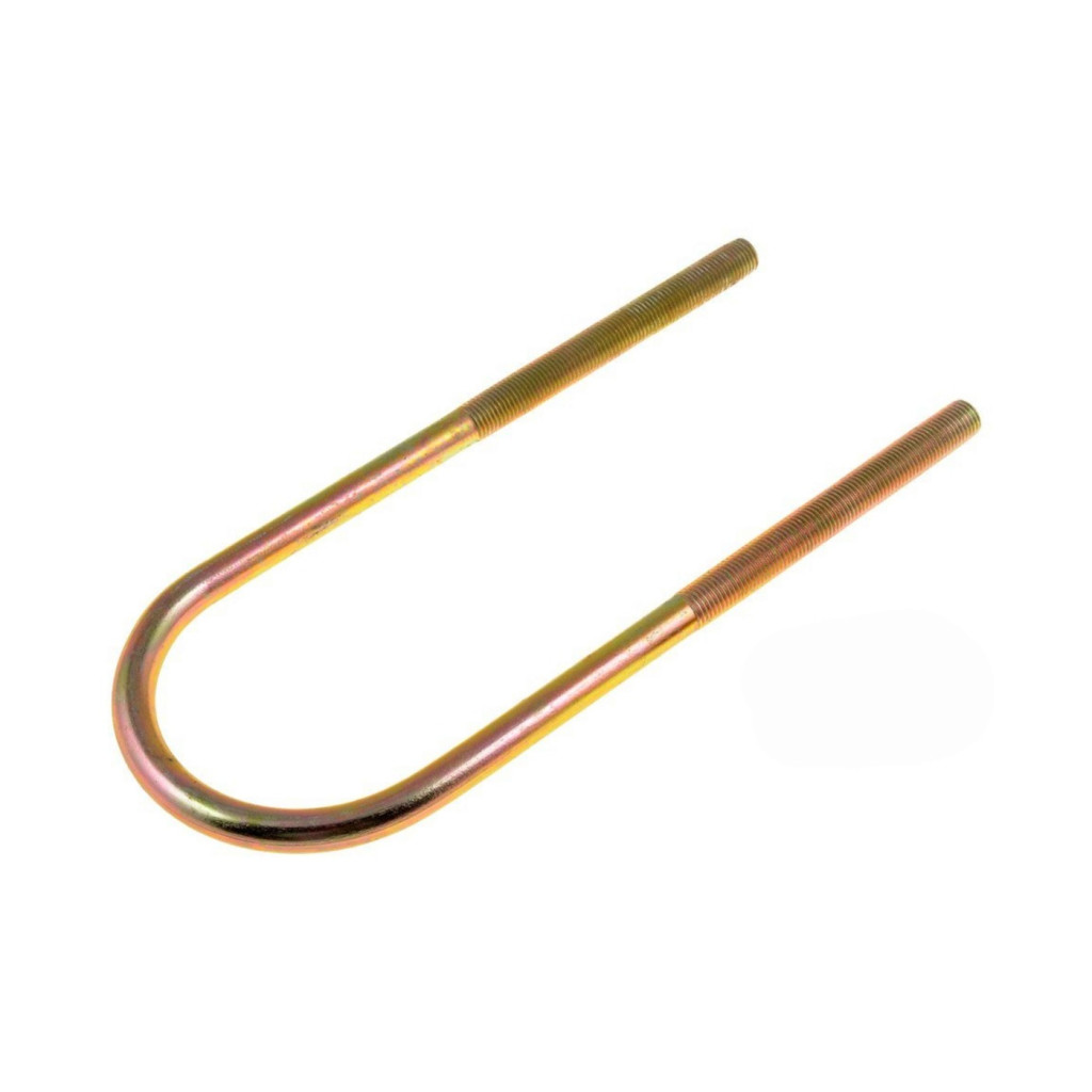KarParts360 Threaded U-Bolt | Steel | Yellow Zinc | Heat Hardened | Round U-Bolt | Fine Thread | 7/16 Inches Thread Diameter