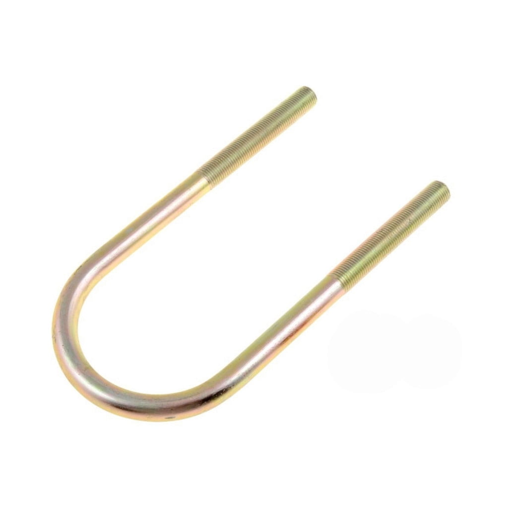KarParts360 Threaded U-Bolt | Steel | Yellow Zinc | Round U-Bolt | Fine Thread | Heat Hardened | 1/2 Inches Thread Diameter