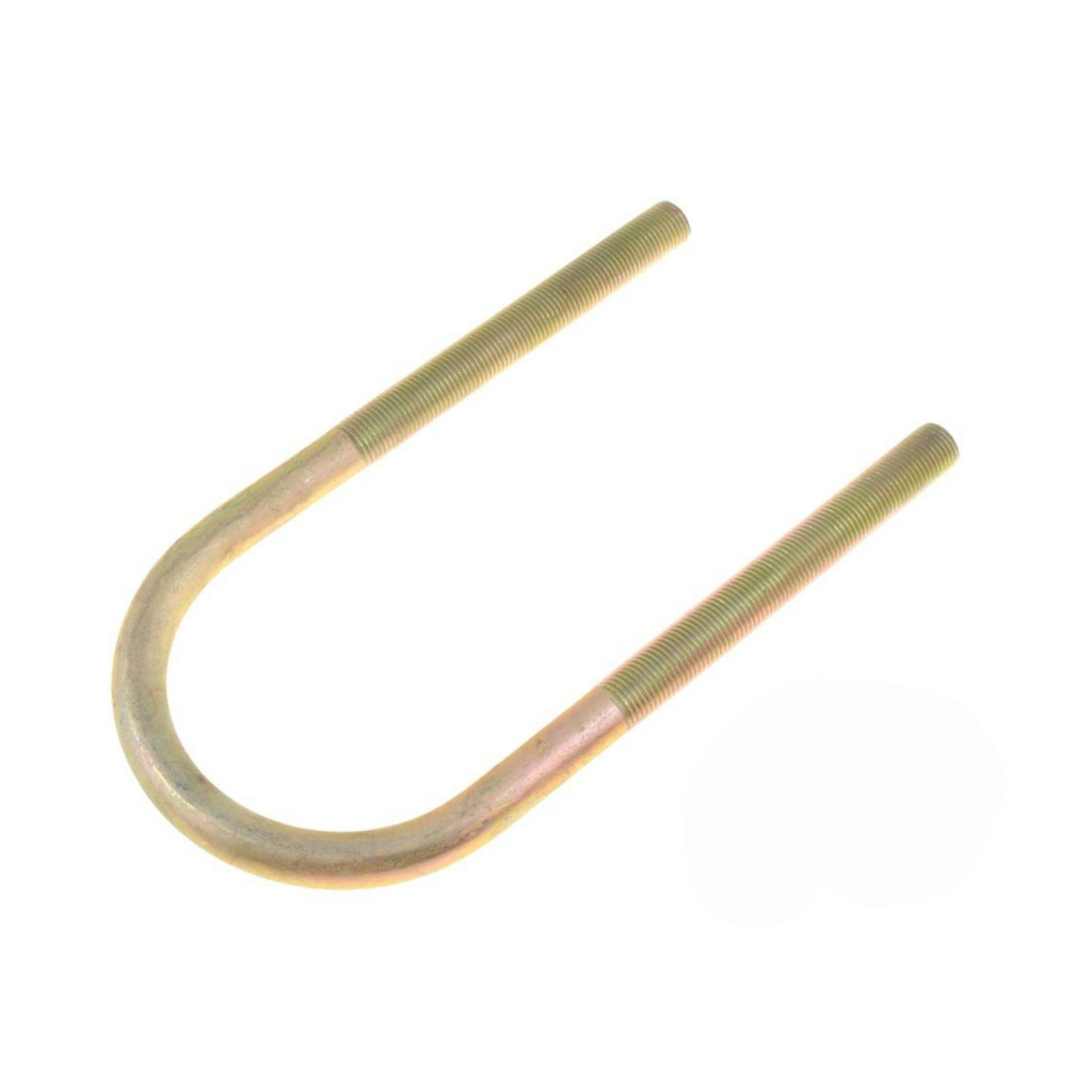 KarParts360 Threaded U-Bolt | Steel | Yellow Zinc | Round U-Bolt | Fine Thread | Heat Hardened | 9/16 Inches Thread Diameter