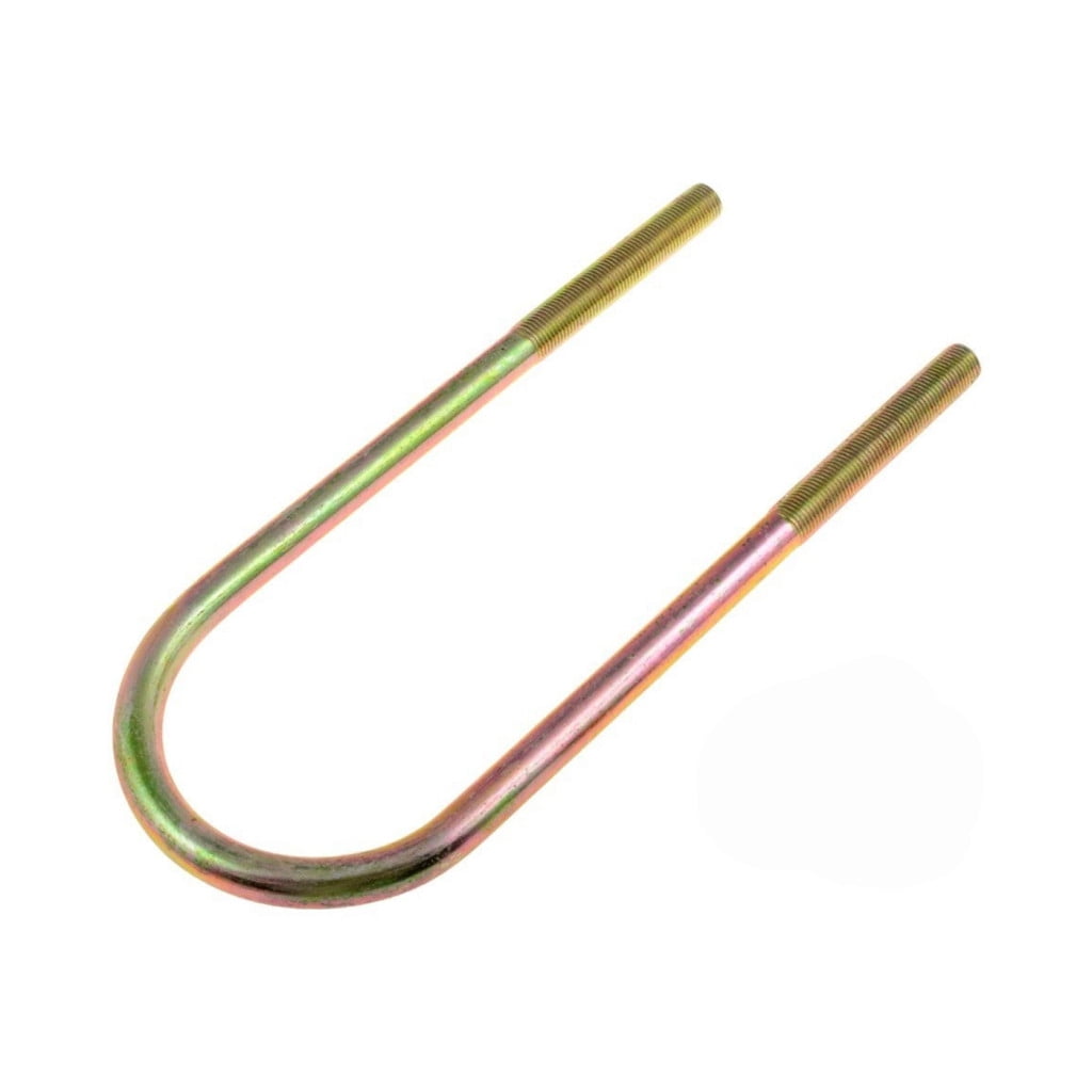 KarParts360 Threaded U-Bolt | Steel | Yellow Zinc | Round U-Bolt | Heat Hardened | Fine Thread | 1/2 Inches Thread Diameter