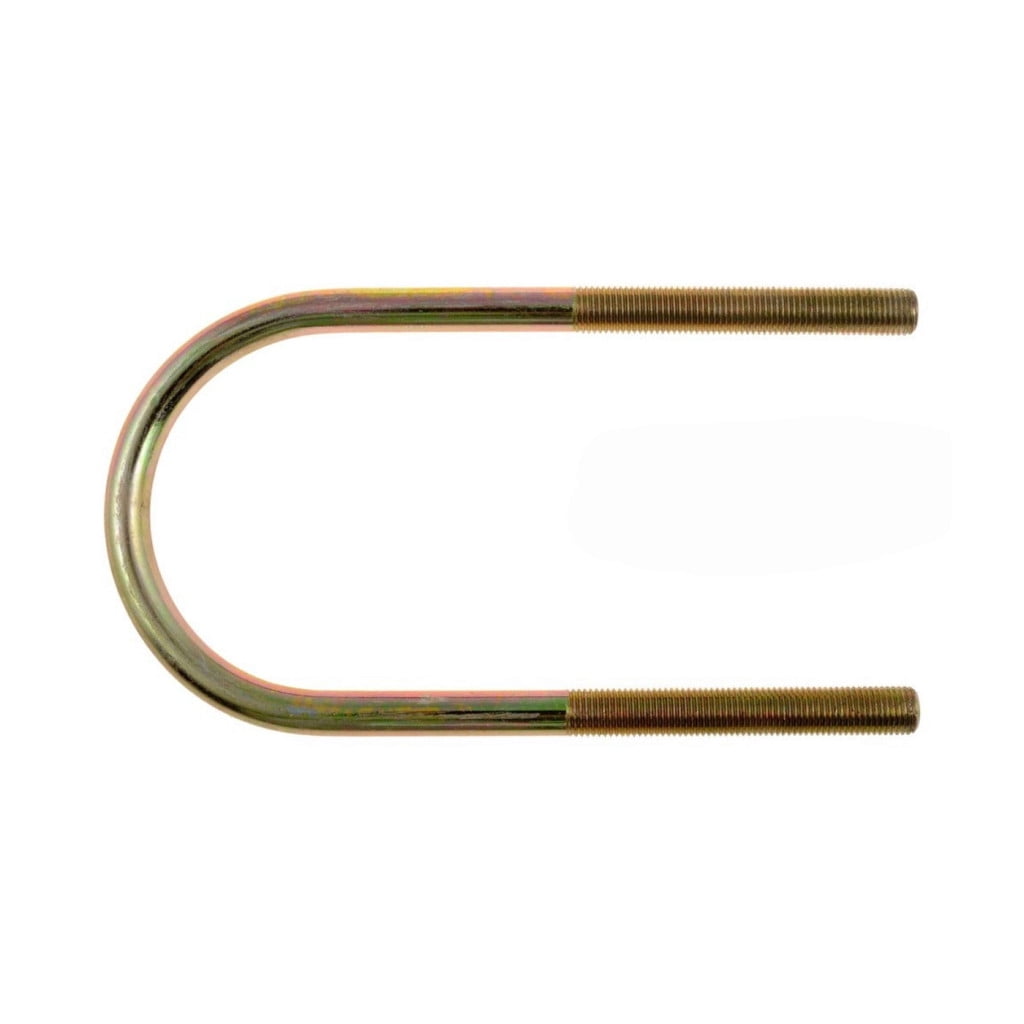 KarParts360 Threaded U-Bolt | Steel | Yellow Zinc | Round U-Bolt | Heat Hardened | Fine Thread | 7/16 Inches Thread Diameter