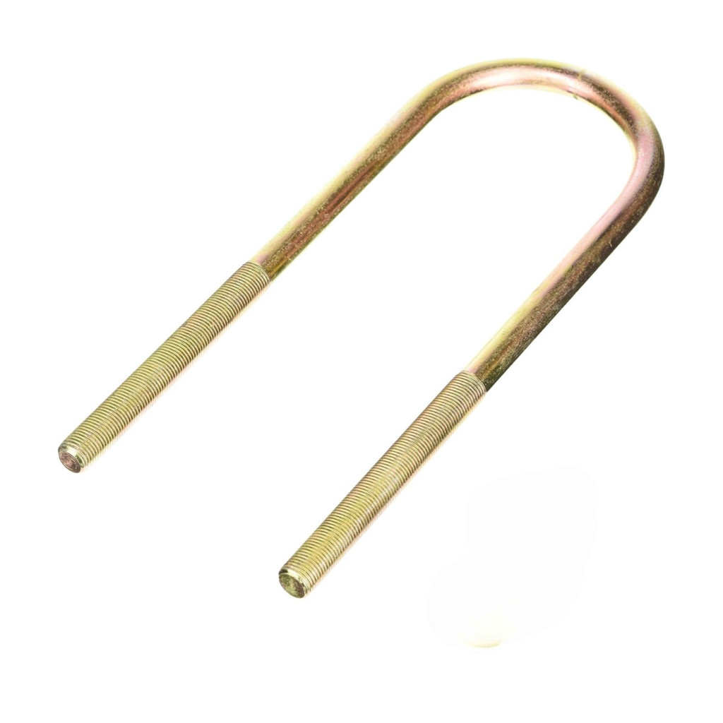 KarParts360 Threaded U-Bolt | Steel | Yellow Zinc | Round U-Bolt | Heat Hardened | Fine Thread | 9/16 Inches Thread Diameter