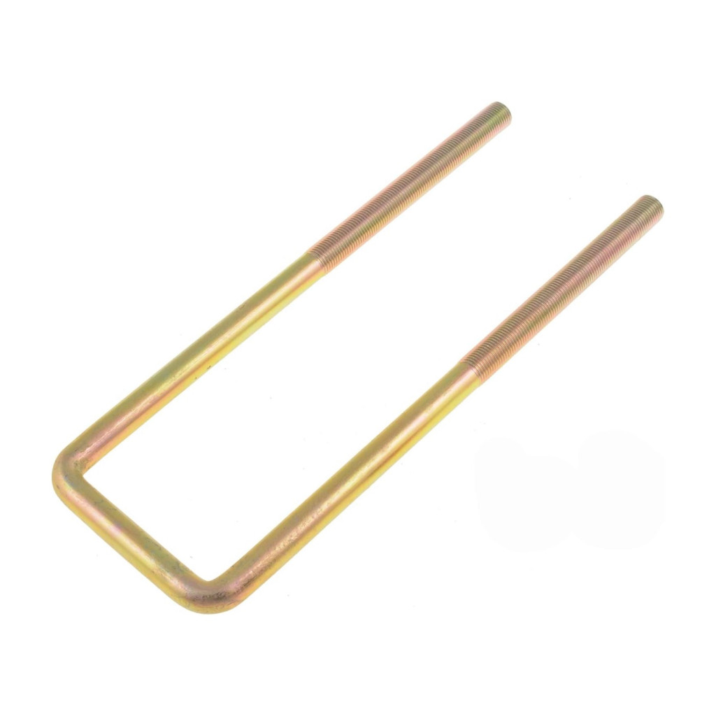KarParts360 Threaded U-Bolt | Steel | Yellow Zinc | Square U-Bolt | Heat Hardened | Fine Thread | 1/2 Inches Thread Diameter