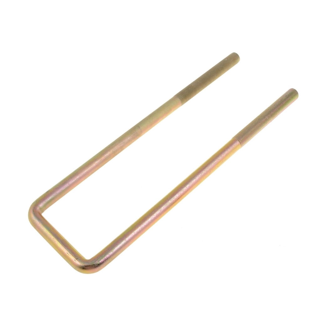 KarParts360 Threaded U-Bolt - Steel | Yellow Zinc | Square U-Bolt | Heat Hardened | Fine Thread | 5/8 Inches Thread Diameter
