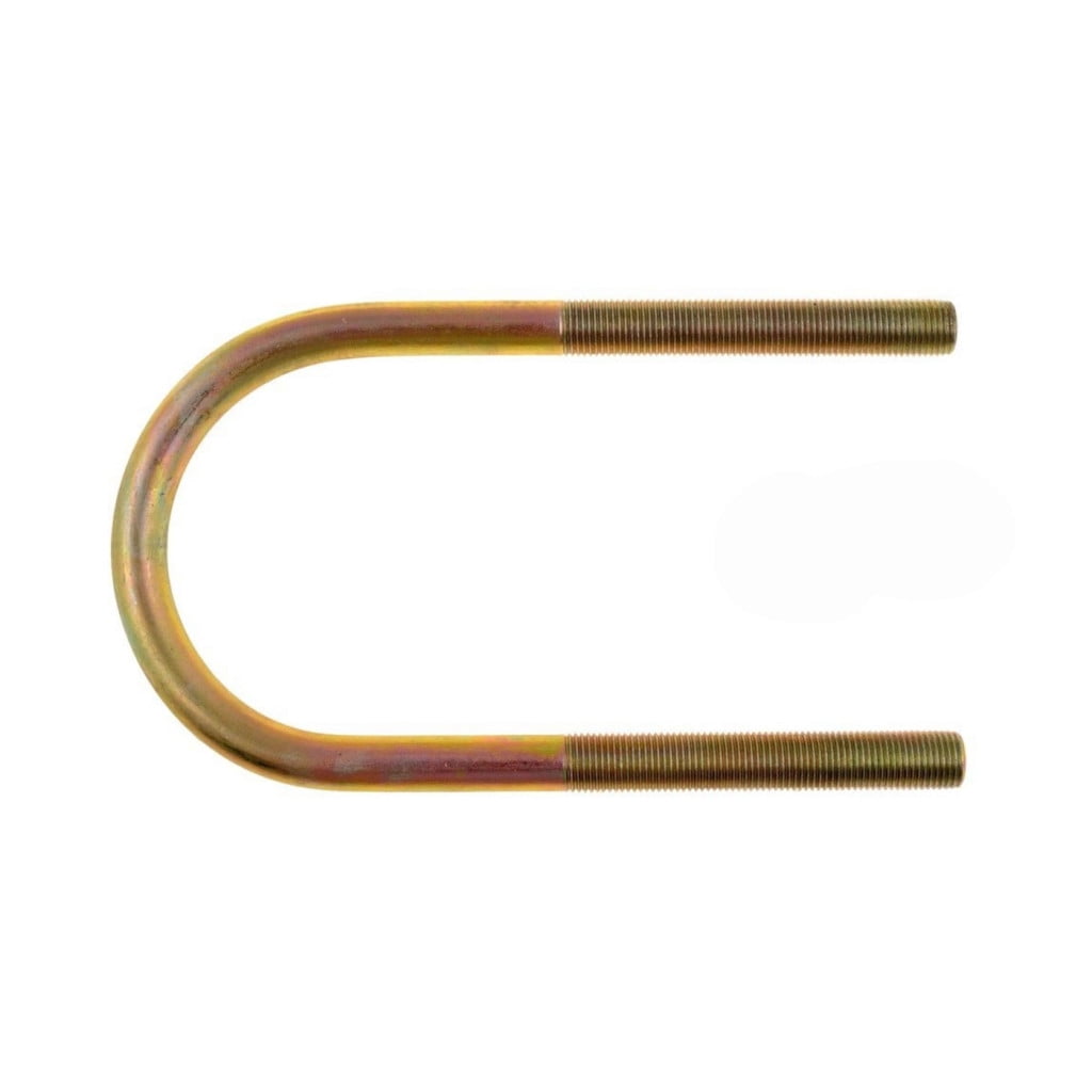KarParts360 Threaded U-Bolt | Yellow Zinc | Steel | Round U-Bolt | Heat Hardened | Fine Thread | 1/2 Inches Thread Diameter