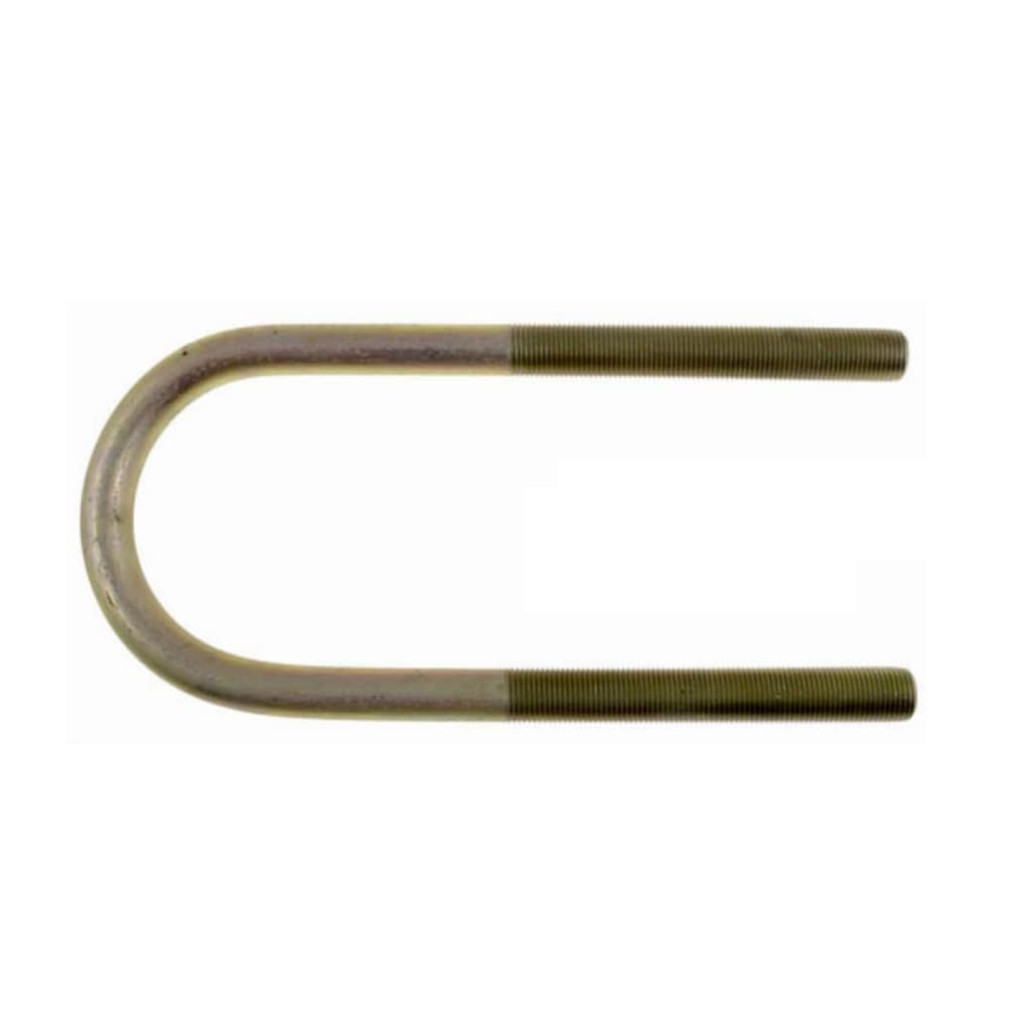 KarParts360 Threaded U-Bolt | Yellow Zinc | Steel | Round U-Bolt | Heat Hardened | Fine Thread | 5/8 Inches Thread Diameter