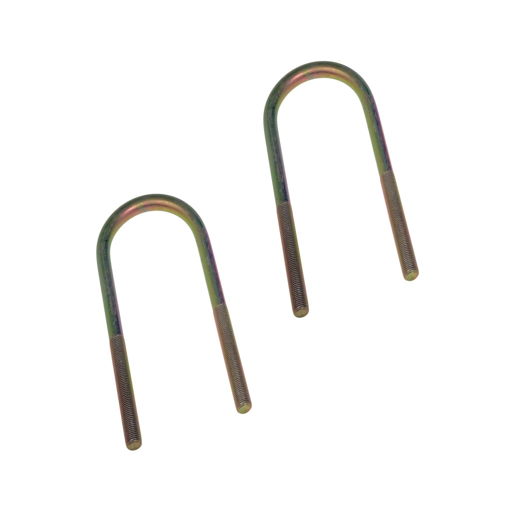 KarParts360 Threaded U-Bolts | Steel Material | Yellow Zinc Finish | Round U-Bolt | Hex Head Drive | Fine Thread | 1/2 Inches Thread Diameter | 2 pieces