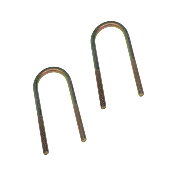 KarParts360 Threaded U-Bolts | Steel Material | Yellow Zinc Finish | Round U-Bolt | Hex Head Drive | Fine Thread | 1/2 Inches Thread Diameter | 2 pieces