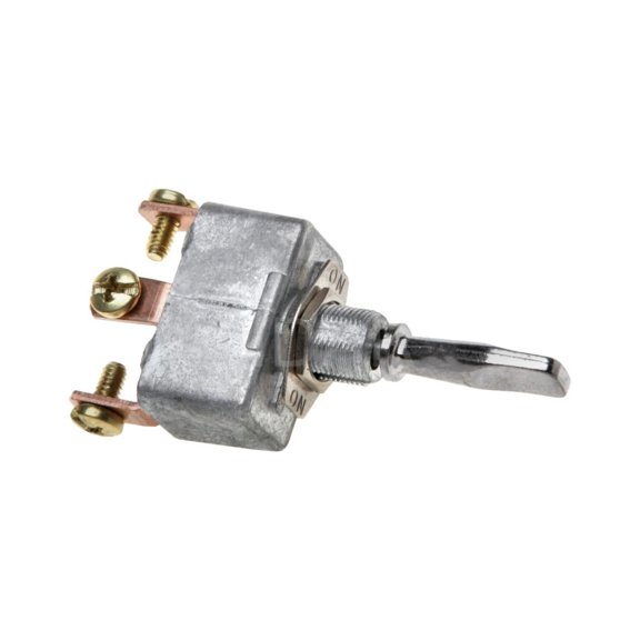 KarParts360 Toggle Switch | Metal, Aluminum | Silver Color | Single Pole Type | Single Throw Type | Mounting Holes Switch Mounting Type | Screw & Blade Terminal