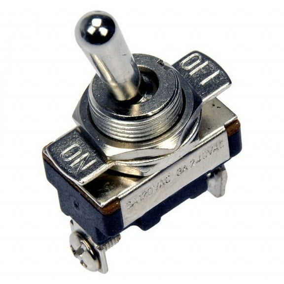 KarParts360 Toggle Switch | Metal Housing | 15A Amperage Rating | Black and Silver | Excluded Illuminated | Excluded Mounting Bracket | Single Pole Type