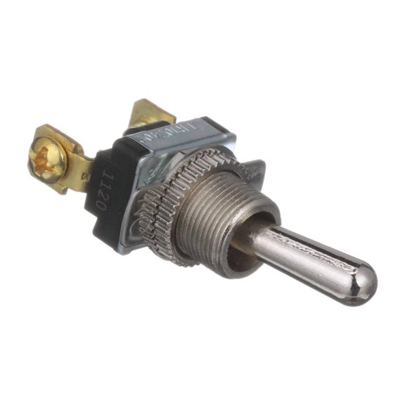 KarParts360 Toggle Switch | Metal | Silver | Single Pole | Mounting Holes Switch Mounting | Screw & Blade Terminal | Single Throw