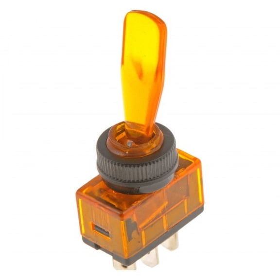 KarParts360 Toggle Switch | Plastic | Amber Switch | Black | Illuminated | 20 Amperage