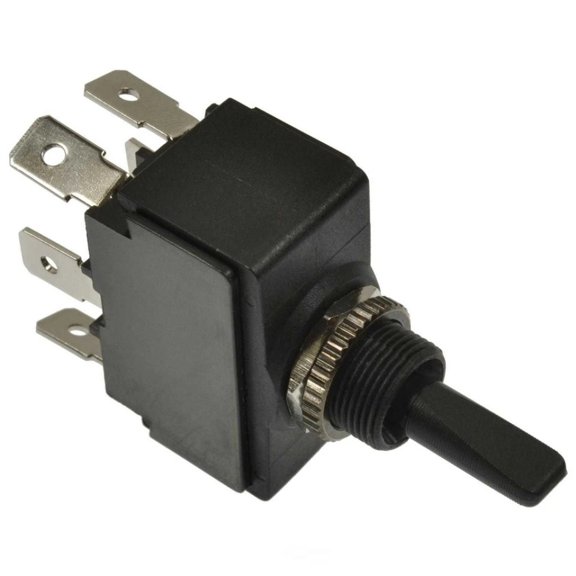 KarParts360 Toggle Switch | Plastic | Black Color | Single Pole Type | Mounting Holes Switch Mounting Type | Blade Terminal | Single Throw Type