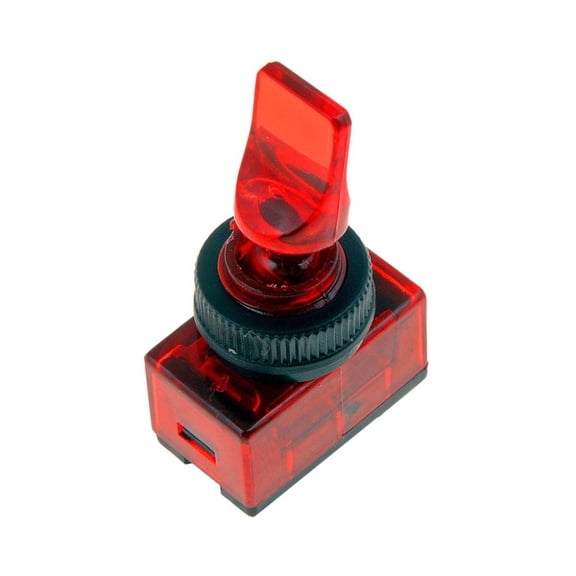KarParts360 Toggle Switch | Plastic Switch Material | Black And Red Color | Toggle Switch Actuation Type | 20 amp Amperage Rating | Illuminated