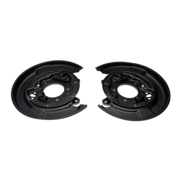 KarParts360 For Toyota Camry 2004 2005 2006 Brake Backing Plates Rear | Steel Material | Black | Two Piece Configuration | 74 Millimeters Inside Diameter | 4 Lug Hole Quantity | 2 Brake Backing Plate