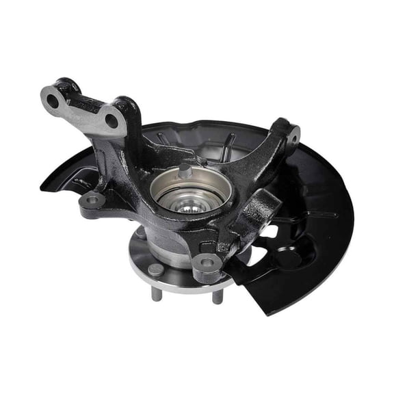 KarParts360 For Toyota Camry 2012 13 14 15 16 2017 Steering Knuckle Set | Steel | Black | Circular Flange Shape | With Brake Dust Shield/Hub Assembly/Spindle Nut | For 4321106240, 4324673010