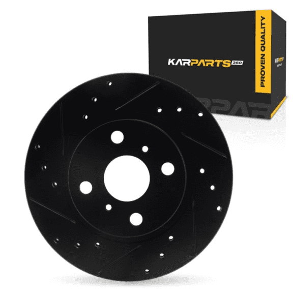 KarParts360 For Toyota Corolla 1990 1991 Brake Rotor | Black | 22 Millimeters / 0.87 Inches Nominal Thickness | 258 Millimeters / 10.16 Inches Outside Diameter | 4 Stud/Lug Hole