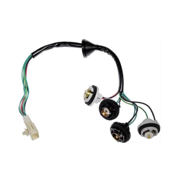 KarParts360 For Toyota Corolla 1993 1994 1995 Tail Light Socket Rear | Tin Brass, Tin Plate Terminal | Female Blade Terminal | 24 Inches Tube Length | 10 Wires | Wire Pigtail Included